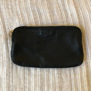 Aimee Kestenberg Gala Double Zip Clutch Wallet Black Leather